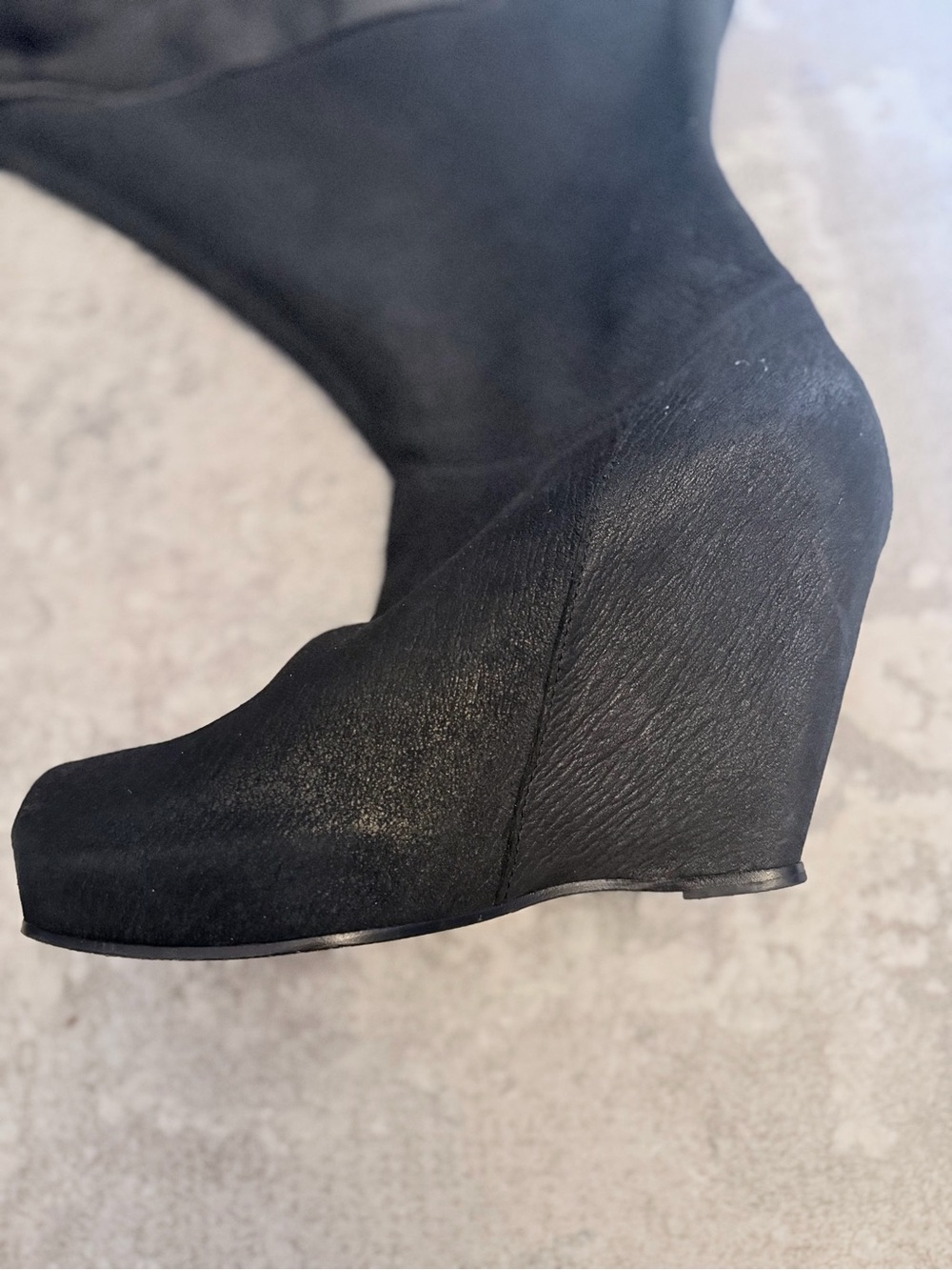 Rick Owens 09 CRUST Leather Women’s Black Wedges Sz 39/9 - Dark Avant Garde - Picture 10 of 14